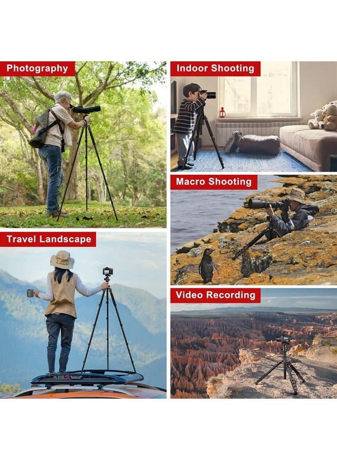 JOILCAN Tripod for Camera, 81" Camera Tripod Stand, 83 inches DSLR Tripods & Monopods, Heavy Duty Travel Tripod for Binoculars Laser Level Spotting Scope Telescope, Professional Complete Tripod Units - Image 5