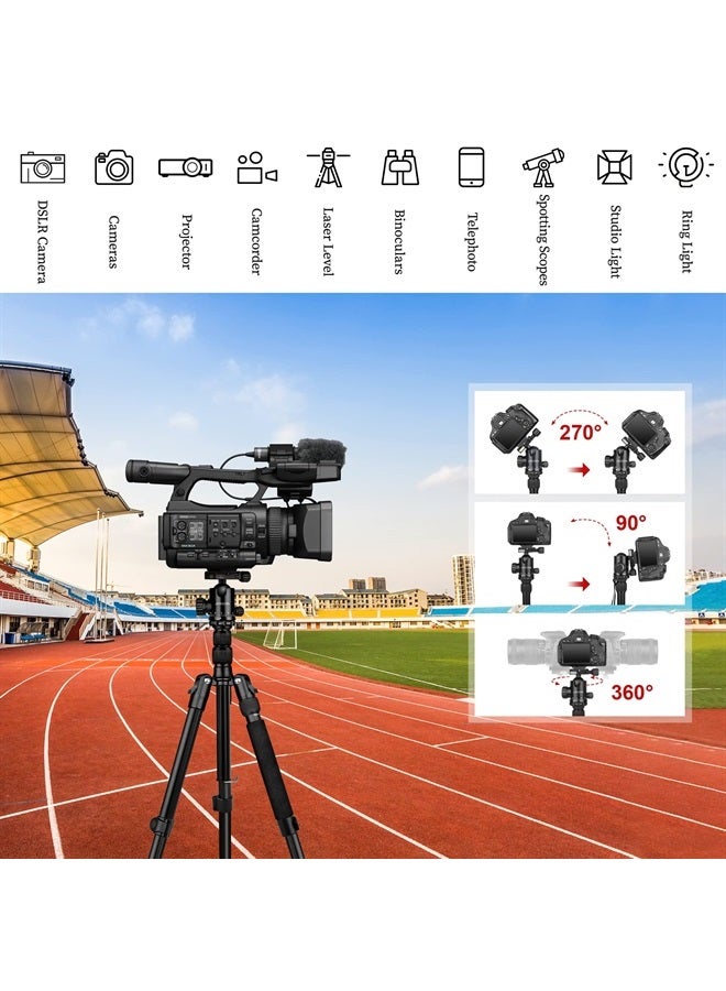JOILCAN Tripod for Camera, 81" Camera Tripod Stand, 83 inches DSLR Tripods & Monopods, Heavy Duty Travel Tripod for Binoculars Laser Level Spotting Scope Telescope, Professional Complete Tripod Units - Image 4