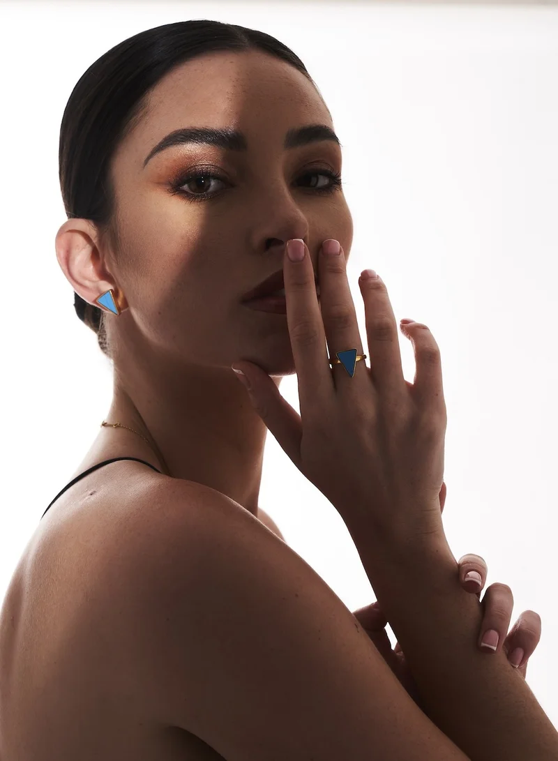 Hzmer Jewellery Bliss Turquoise Earrings in Gold plated Sterling Silver