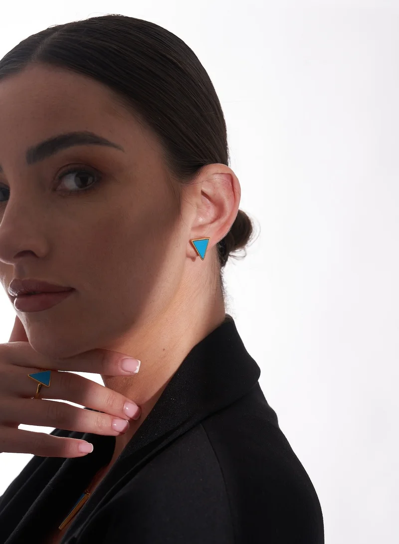 Hzmer Jewellery Bliss Turquoise Earrings in Gold plated Sterling Silver