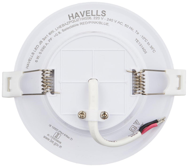 Havells Luna LED RBP JB Downlight 6W Downlight Energy Efficient Long Life of 25000 Burning Hours Perfectly FITS in Junction Boxes Powder Coated Polycarbonate HOUSING,80 Lumen Per Watt 4000K - Image 2