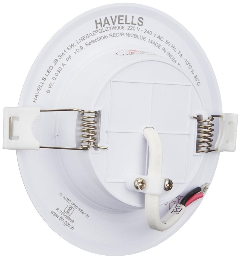 Havells Luna LED RBP JB Downlight 6W Downlight Energy Efficient Long Life of 25000 Burning Hours Perfectly FITS in Junction Boxes Powder Coated Polycarbonate HOUSING,80 Lumen Per Watt 4000K - Image 3