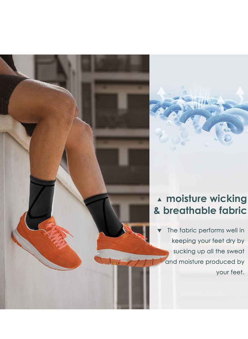 Ankle Compression Sleeve Brace for Women Men Support Socks (Pair) for Plantar Fasciitis Arch Sprained, Achilles Tendonitis, Heel Spurs - Image 3