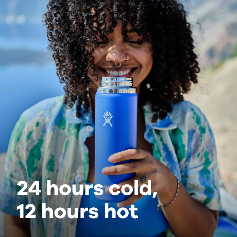 Hydro Flask Water Bottle - Insulated Stainless Steel - Wide Mouth Flex Lid, Non Spill, Leakproof and Refillable in 32 Oz Stone Gray - Image 2