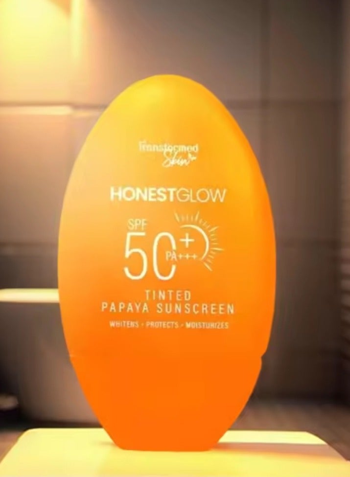 Transformed Skin Honest Glow Tinted Papaya Sunscreen SPF 50 PA+++, 50g - Image 3