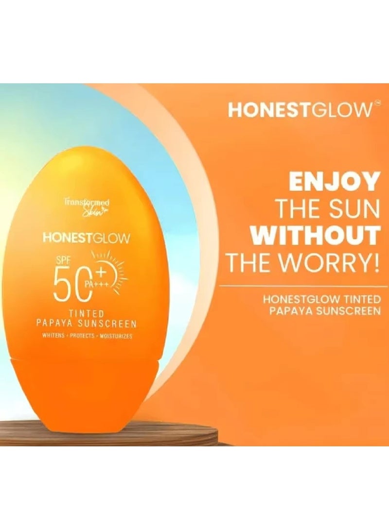 Transformed Skin Honest Glow Tinted Papaya Sunscreen SPF 50 PA+++, 50g - Image 4