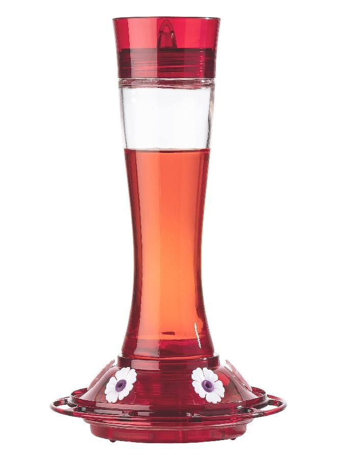 More Birds More Birds Bird Health+ Garnet Hummingbird Feeder, Glass Hummingbird Feeders for Outdoors, 5 Feeding Stations, 20 Ounces  - Image 3