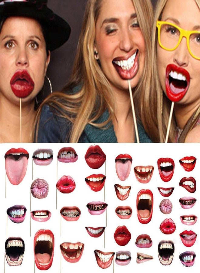 vfruua 20pcs Funny Lip Mouth Photobooth Props Wedding Decoration Funny Lip Photo Booth Birthday Party Decorations Adult Photo Props Valentine's Day Party Decoration Supplies - Image 2