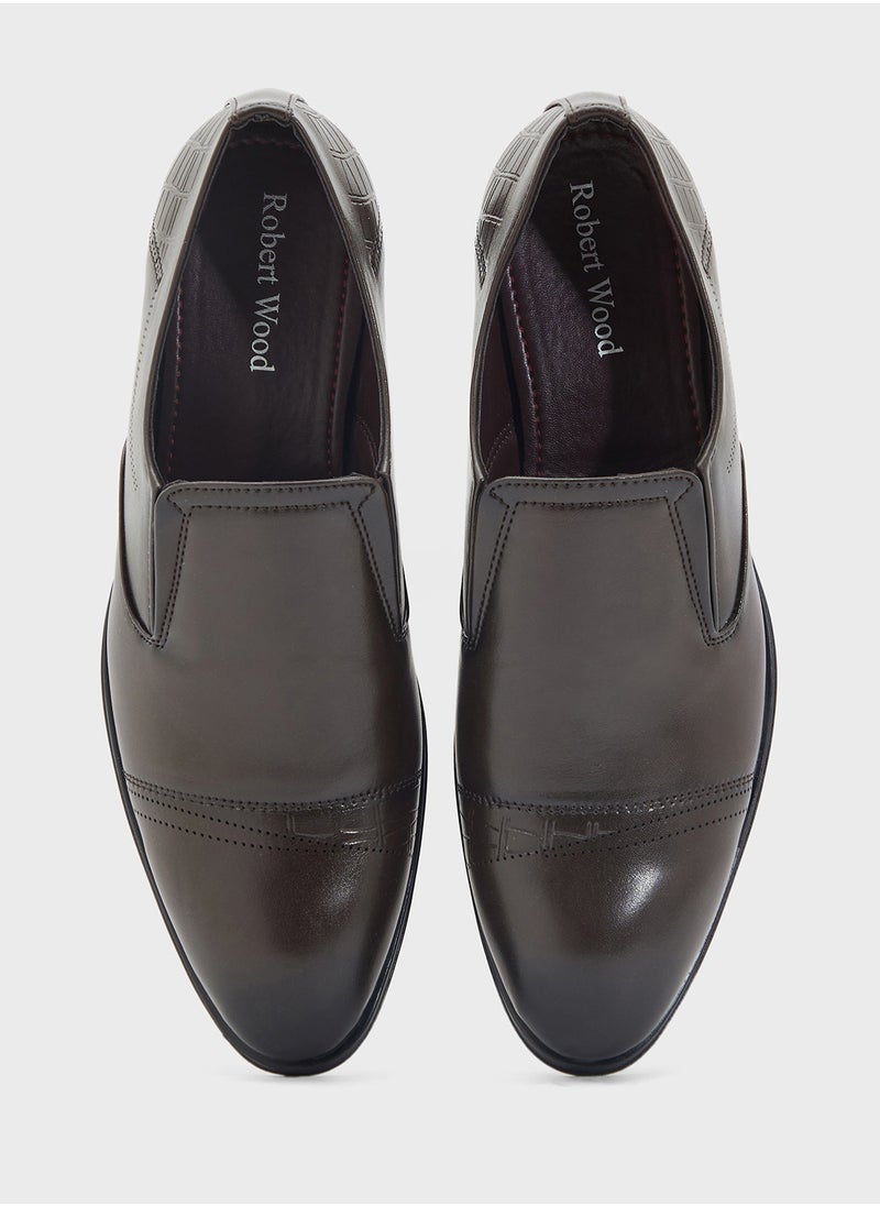 Robert Wood Classic Welt Detail Formal Slip Ons  - Image 4