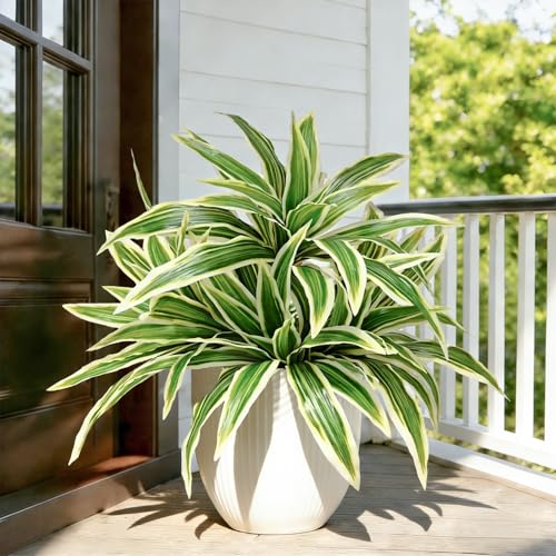 Cherica 4Pcs Fake Ferns Faux Outdoor Plants UV Resistant3D Real Touch Fake Plants Total 80 BladesWeatherproof Artificial Plants Outdoor Indoor for Garden Porch Home Office Decor - Image 1