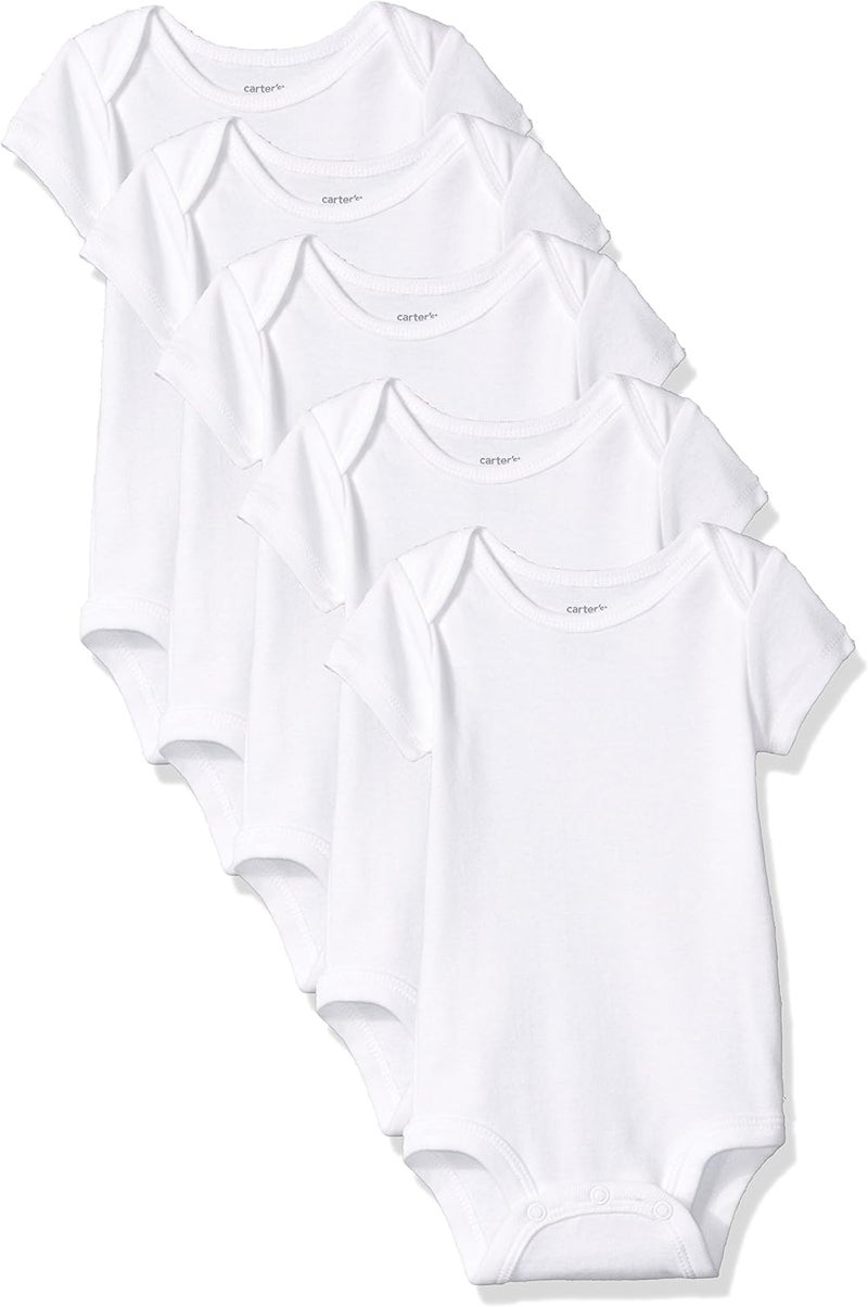 White Bodysuits 5pack