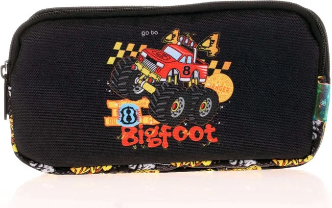 KAUKKO Kids&love 2 Piece Set Fast Monster Truck Backpack and Pencil Bag