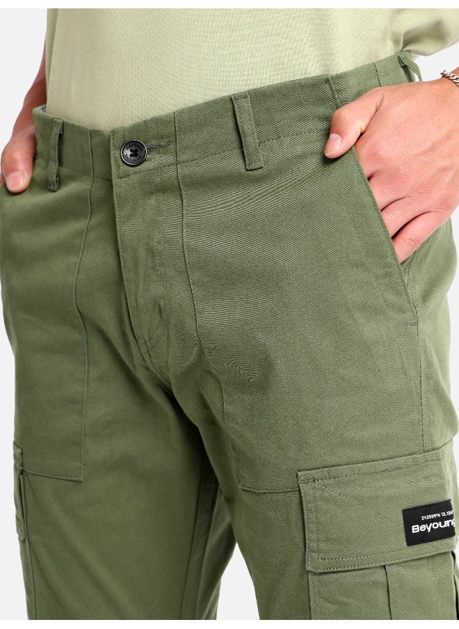 Beyoung Sage green Cargo Pants for Men  - Image 2