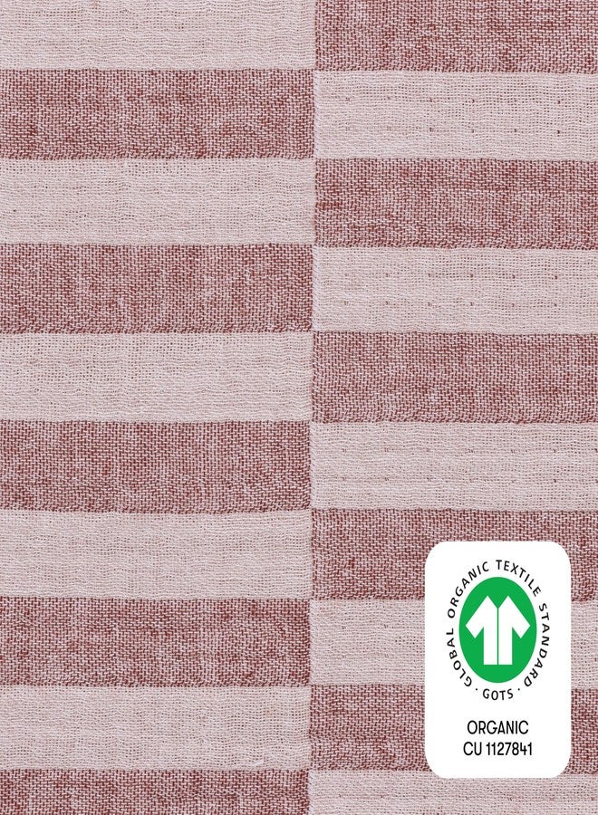 Babyletto 100% Organic Cotton Crib Sheet, GOTS-Certified, Fitted 360°, Ultra-Soft and Breathable Muslin - Maroon Offset Stripe - Image 2