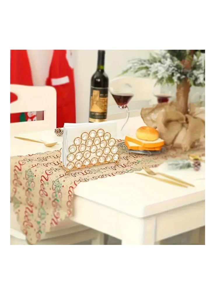 Luxury Crystal Tissue Holder - Rose Gold Decorative Tissue Box Stand with Sparkling Acrylic Crystals, Tabletop Napkin Organizer for Dining Room, Wedding, Home Decor (14.5*9cm) - Image 3