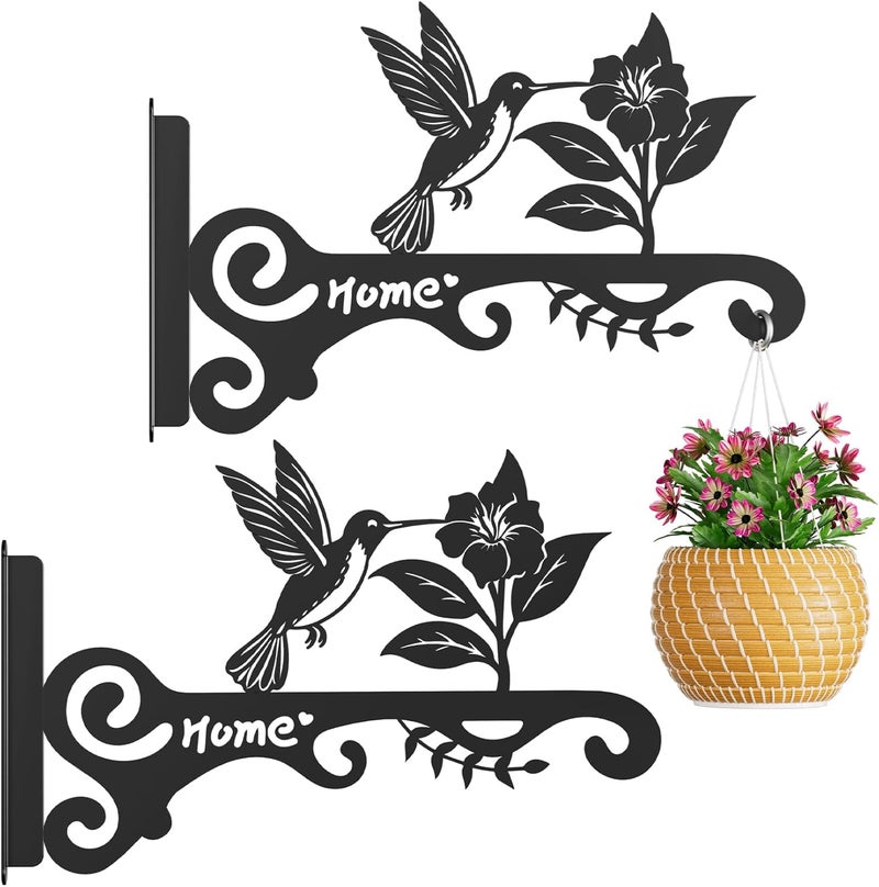BBTFAA Metal Plant Hooks (2-Pack) - Decorative Wall Hangers with Bird Design for Indoor & Outdoor Use - Hanging Brackets for Plants, Flower Baskets, Bird Feeders, Lanterns - Patio, Garden, Home Decor - Image 1