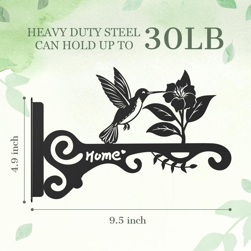 BBTFAA Metal Plant Hooks (2-Pack) - Decorative Wall Hangers with Bird Design for Indoor & Outdoor Use - Hanging Brackets for Plants, Flower Baskets, Bird Feeders, Lanterns - Patio, Garden, Home Decor - Image 3