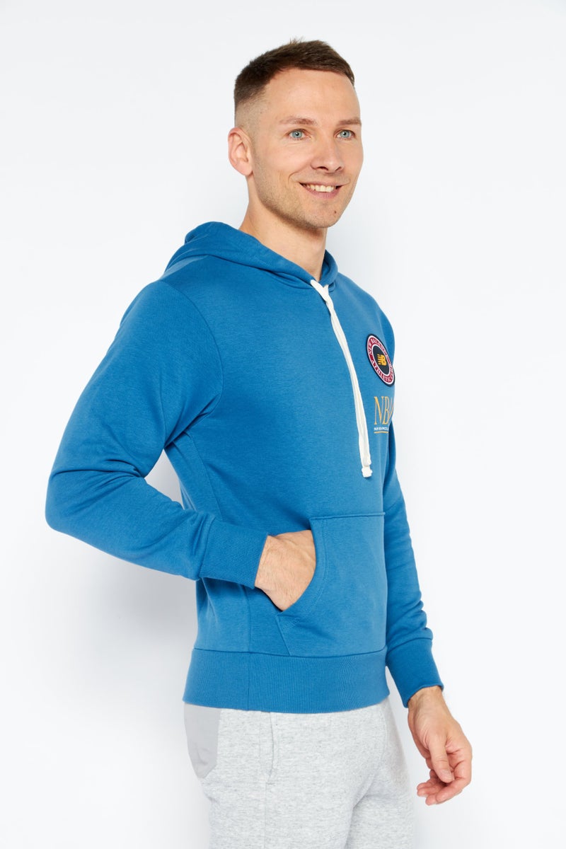 New Balance Men Sportswear Fit Training Hoodie, Blue  - Image 2