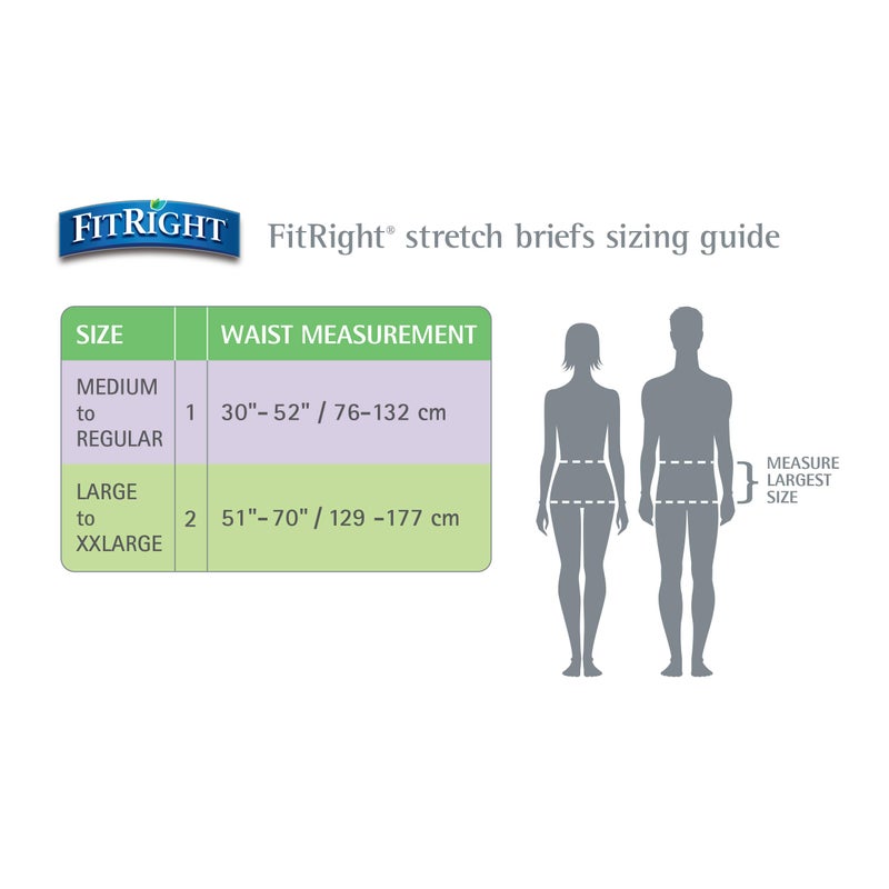 FitRight Stretch Ultra Adult Briefs, Incontinence Diapers with Tabs, Heavy Absorbency, Medium/Regular, 30 to 52", 20 Count - Image 4
