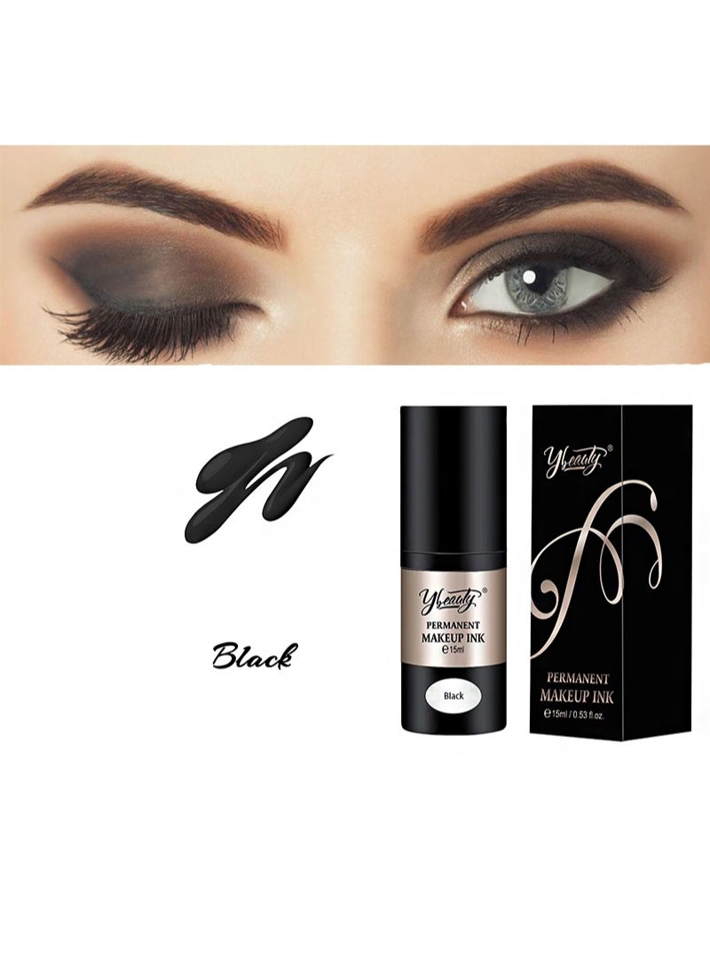 Ybeauty - New Microblading Permanent Makeup Pigment 15ML/0.5FL.OZ Professional Tattoo Ink Natural Plant Permanent Eyebrow Eyeliner Lip Pigment (Black) - Image 1