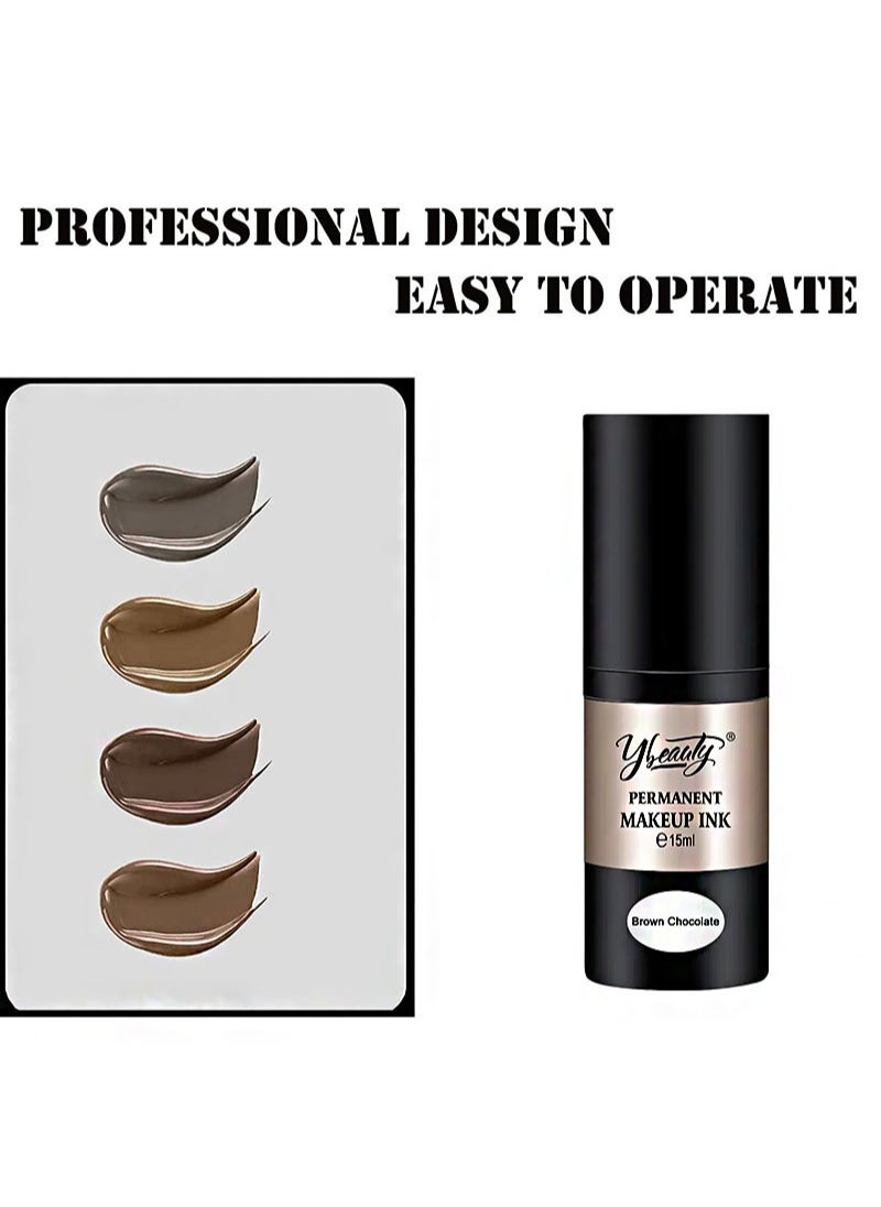 Ybeauty - New Microblading Permanent Makeup Pigment 15ML/0.5FL.OZ Professional Tattoo Ink Natural Plant Permanent Eyebrow Eyeliner Lip Pigment (Black) - Image 1