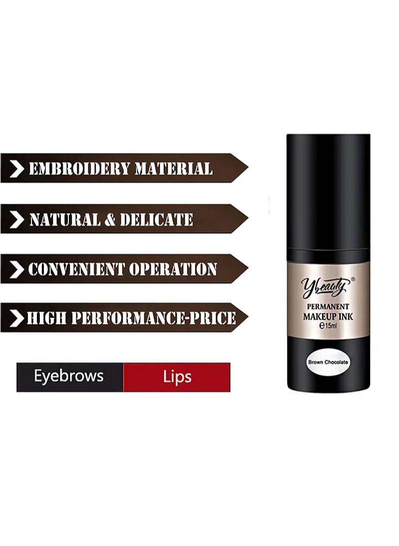 Ybeauty - New Microblading Permanent Makeup Pigment 15ML/0.5FL.OZ Professional Tattoo Ink Natural Plant Permanent Eyebrow Eyeliner Lip Pigment (Black) - Image 1