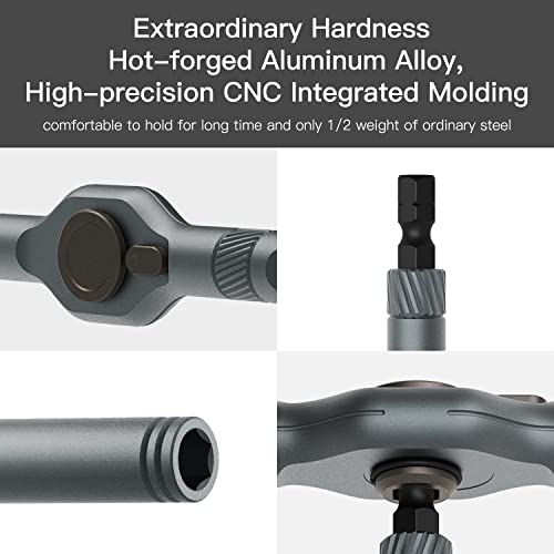 ATuMan 24 in 1 Ratchet Screwdriver Set with Detachable Handle, S2 Alloy Steel Precision Bits, Magnetic Ratcheting Screwdriver with Case for Bicycle, Computer, Electronics Repair, Ideal for Home, DIY - Image 4