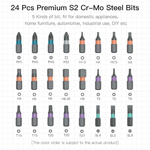 ATuMan 24 in 1 Ratchet Screwdriver Set with Detachable Handle, S2 Alloy Steel Precision Bits, Magnetic Ratcheting Screwdriver with Case for Bicycle, Computer, Electronics Repair, Ideal for Home, DIY - Image 3
