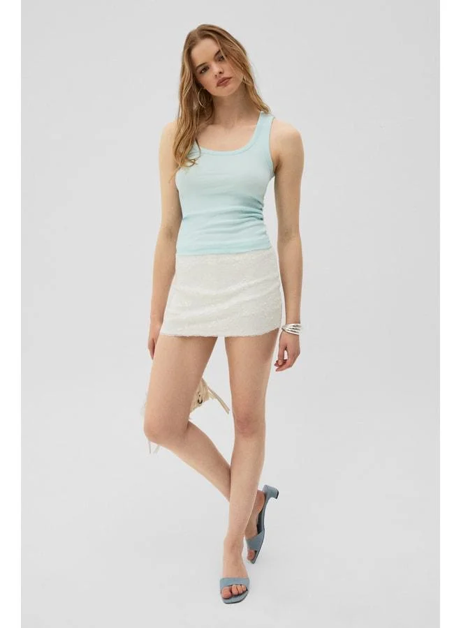 Ethiquet LILVESOL Women's Ribbed-Style Slim Fit Body-Hugging Cotton Basic Turquoise Tank Top.