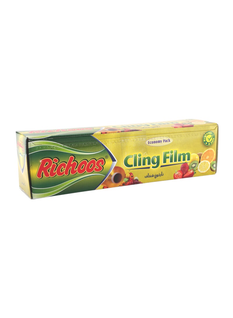 Richoos Cling Film Roll 1.3 kg Gross Weight – 30 cm Width, Food-Grade Wrap for Freshness, Storage, and Cooking. 2.6kg gross 2 roll - Image 1