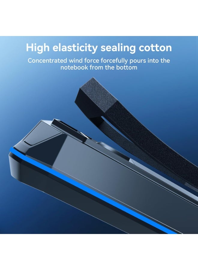 كيلا قاعدة تبريد لأجهزة الكمبيوتر المحمولة المخصصة للألعاب بإضاءة RGB، مزودة بمروحتين توربينيتين، لتبريد سريع لأجهزة الكمبيوتر المحمولة من 15.6 إلى 19.3 بوصة، مع تحكم متغير في السرعة، و6 ارتفاعات قابلة للتعديل A5 - Image 4