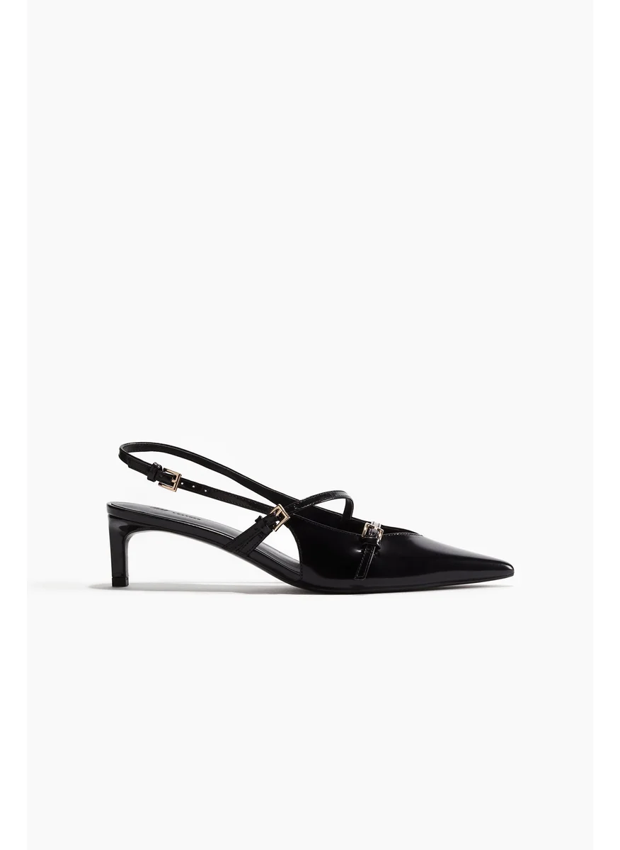 H&M Leather Slingback Court Shoes