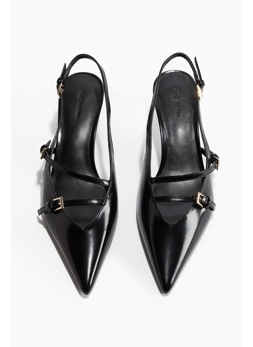 H&M Leather Slingback Court Shoes