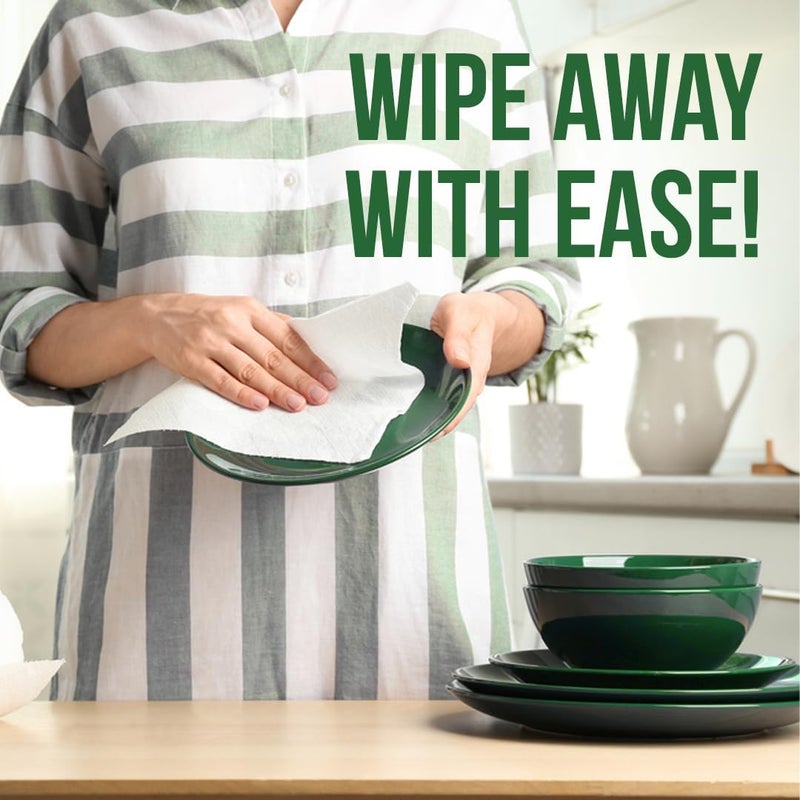 NICE Touch مناديل مطبخ نice Touch مزدوجة الطبقة، 775 ورقة لكل لفة، 6 لفات ماكسي، 650 جرام لكل منها، مزخرفة بتصميم ماسي، عالية الامتصاص وناعمة للغاية - Image 2