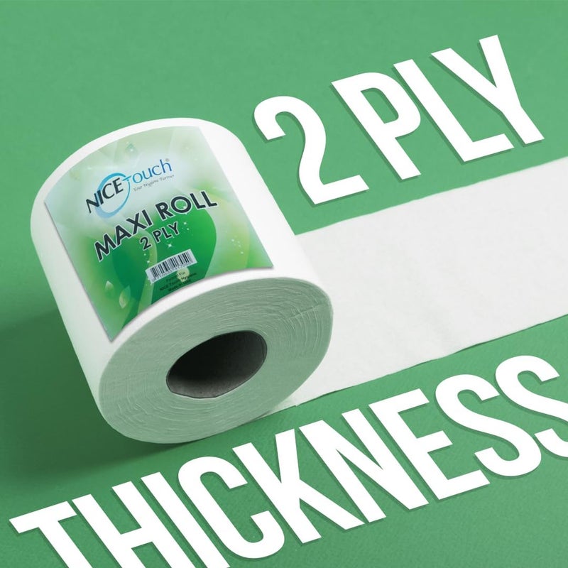 NICE Touch مناديل مطبخ نice Touch مزدوجة الطبقة، 775 ورقة لكل لفة، 6 لفات ماكسي، 650 جرام لكل منها، مزخرفة بتصميم ماسي، عالية الامتصاص وناعمة للغاية - Image 3