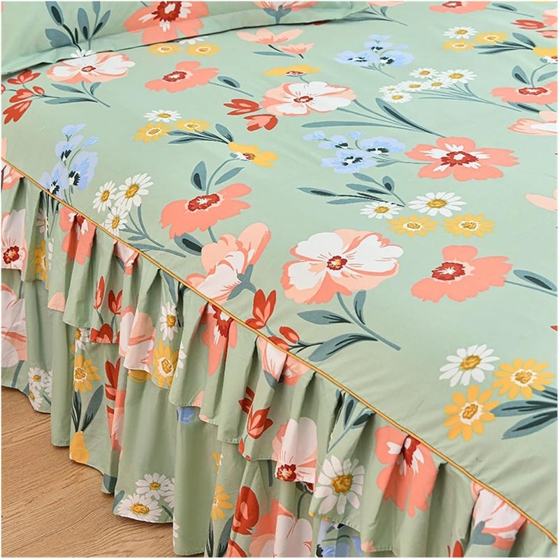 Bed Skirt Bed Skirt Soft Cover Single/Queen/King Size Linen Home Mattress Protector Falda De Cama No Pillowcase for Bedroom(Color-07,200x220x40cm 1pc) - Image 5