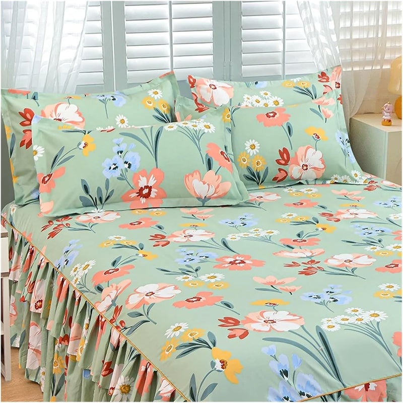 Bed Skirt Bed Skirt Soft Cover Single/Queen/King Size Linen Home Mattress Protector Falda De Cama No Pillowcase for Bedroom(Color-07,200x220x40cm 1pc) - Image 3