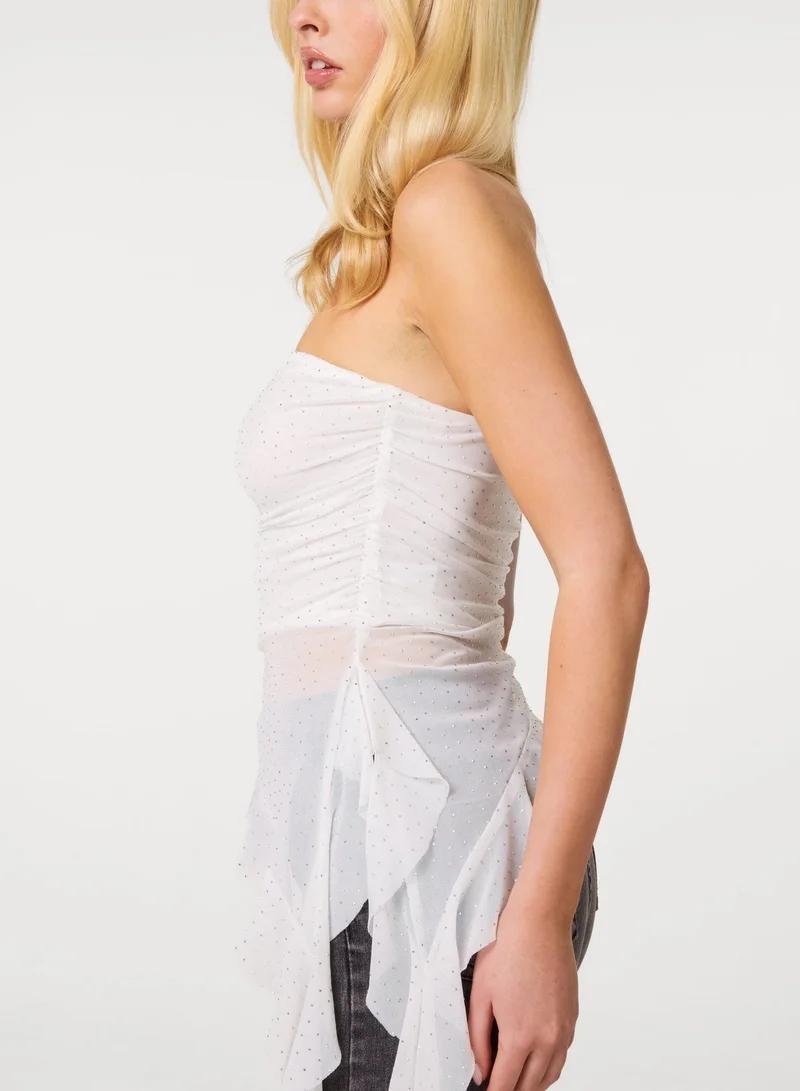 Pink Vanilla  Asymmetric Diamante Bandeau Top for Women | Best Price UAE