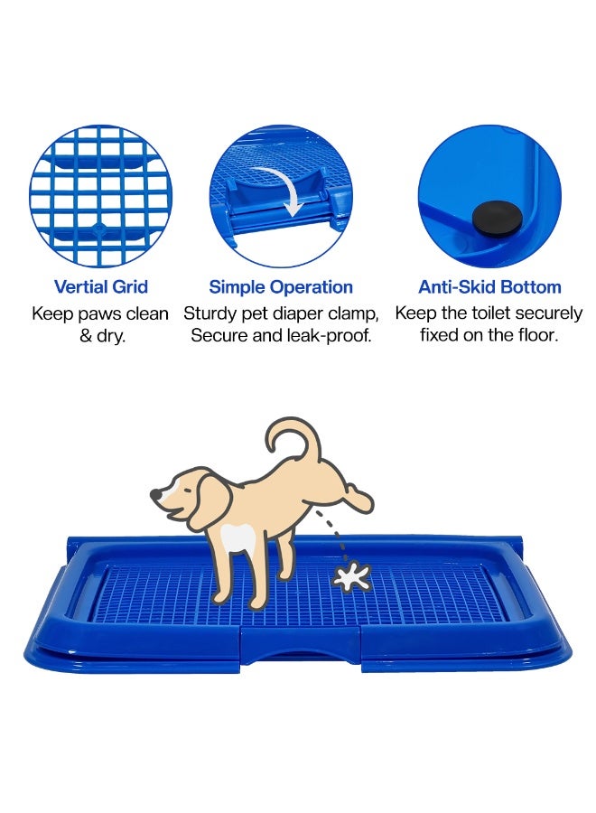 أن ان سي بيتس صينية قعادة للكلاب بتصميم مانع للتسرب، تصميم شبكي، وقاعدة مضادة للانزلاق، حامل بلاستيكي متين لسجادة التبول للحيوانات الأليفة للجراء والكلاب الصغيرة، مناسب للاستخدام الداخلي/الخارجي، سهل التنظيف، 49 سم - Image 3