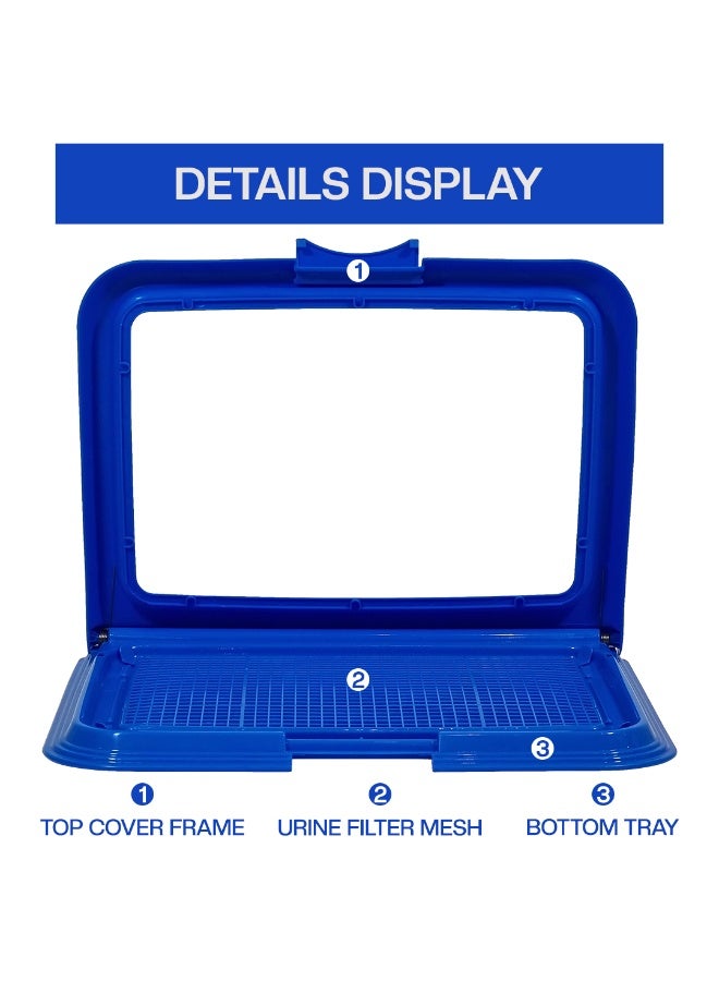 أن ان سي بيتس صينية قعادة للكلاب بتصميم مانع للتسرب، تصميم شبكي، وقاعدة مضادة للانزلاق، حامل بلاستيكي متين لسجادة التبول للحيوانات الأليفة للجراء والكلاب الصغيرة، مناسب للاستخدام الداخلي/الخارجي، سهل التنظيف، 49 سم - Image 4