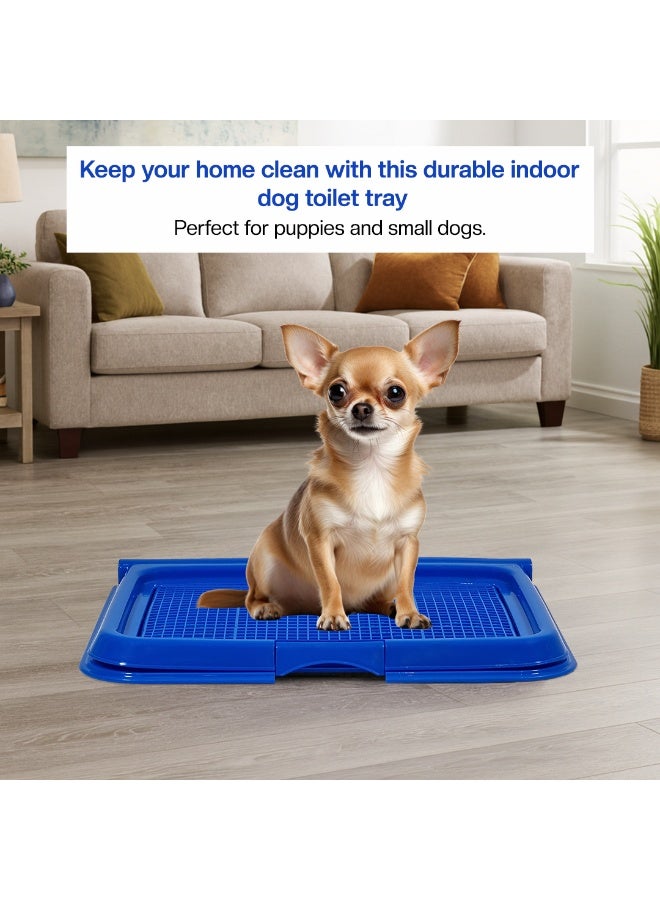 أن ان سي بيتس صينية قعادة للكلاب بتصميم مانع للتسرب، تصميم شبكي، وقاعدة مضادة للانزلاق، حامل بلاستيكي متين لسجادة التبول للحيوانات الأليفة للجراء والكلاب الصغيرة، مناسب للاستخدام الداخلي/الخارجي، سهل التنظيف، 49 سم - Image 5