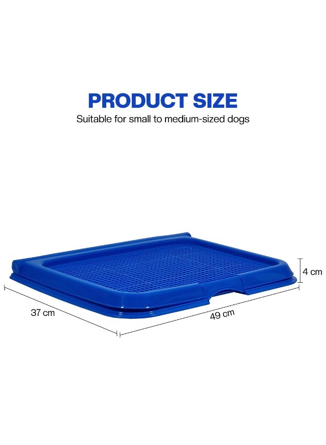 أن ان سي بيتس صينية قعادة للكلاب بتصميم مانع للتسرب، تصميم شبكي، وقاعدة مضادة للانزلاق، حامل بلاستيكي متين لسجادة التبول للحيوانات الأليفة للجراء والكلاب الصغيرة، مناسب للاستخدام الداخلي/الخارجي، سهل التنظيف، 49 سم - Image 2