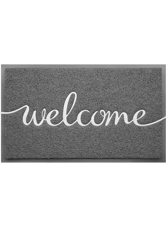 TRASSLE Door Mat Hello Mats Outdoor Indoor Non-Slip Doormat for Entryway Low-Profile Floor Mat for Yard, Garage, High Traffic Areas  - Image 1