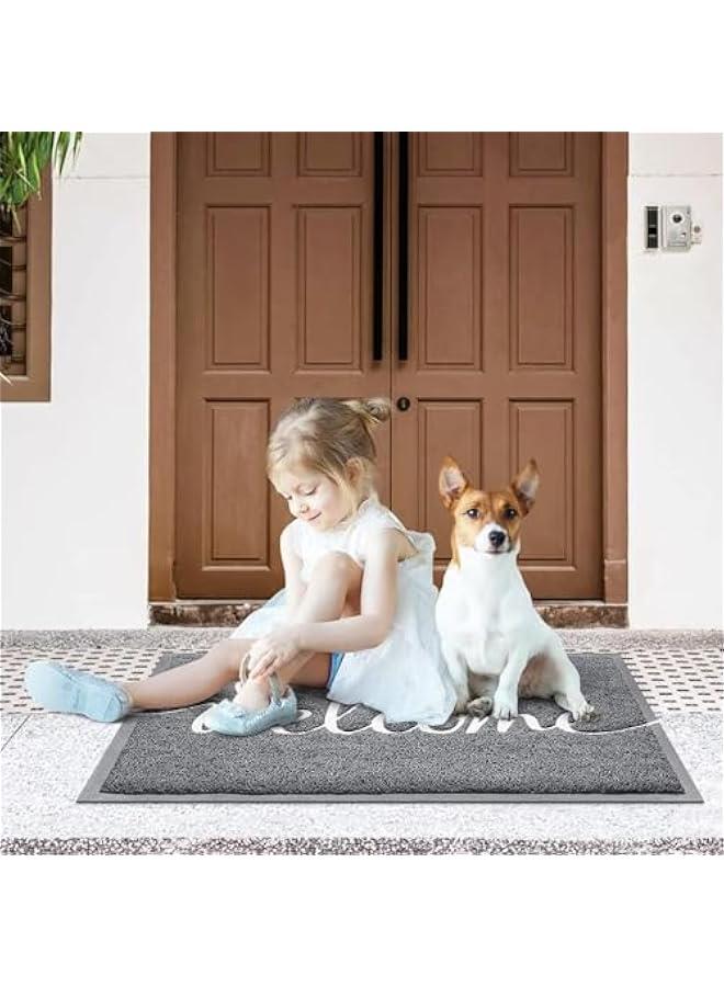 TRASSLE Door Mat Hello Mats Outdoor Indoor Non-Slip Doormat for Entryway Low-Profile Floor Mat for Yard, Garage, High Traffic Areas  - Image 2
