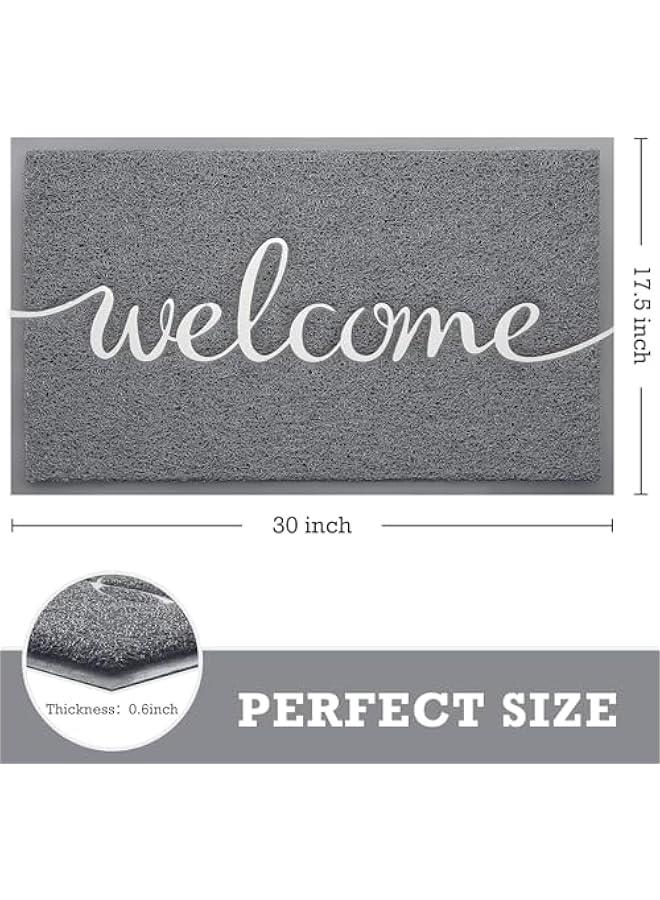 TRASSLE Door Mat Hello Mats Outdoor Indoor Non-Slip Doormat for Entryway Low-Profile Floor Mat for Yard, Garage, High Traffic Areas  - Image 3