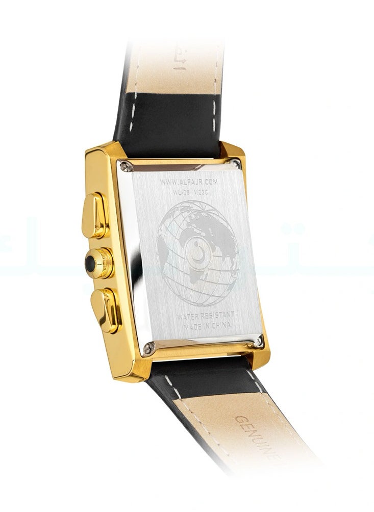 Al Fajr - Classic Digital Watch with Genuine Leather Strap, Water Resistant WL-08L - Image 1