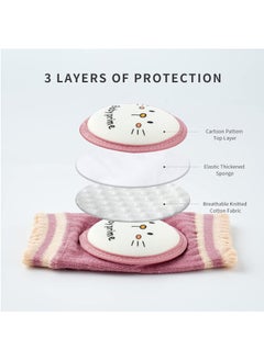 Gonice Pair of 3  Baby Crawling Elastic Cotton Knee Pads with Sponge Pad  - Image 3