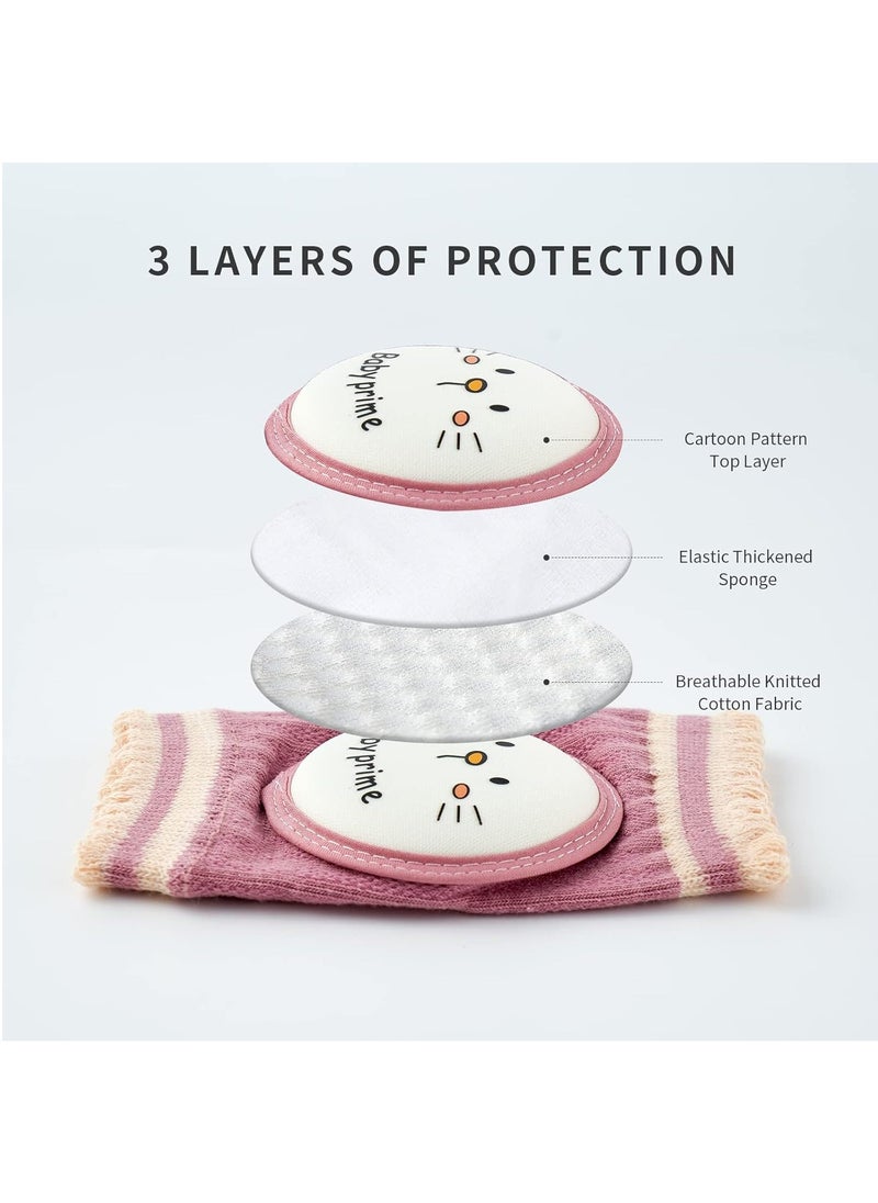 Gonice - Pair of 3  Baby Crawling Elastic Cotton Knee Pads with Sponge Pad - Image 1