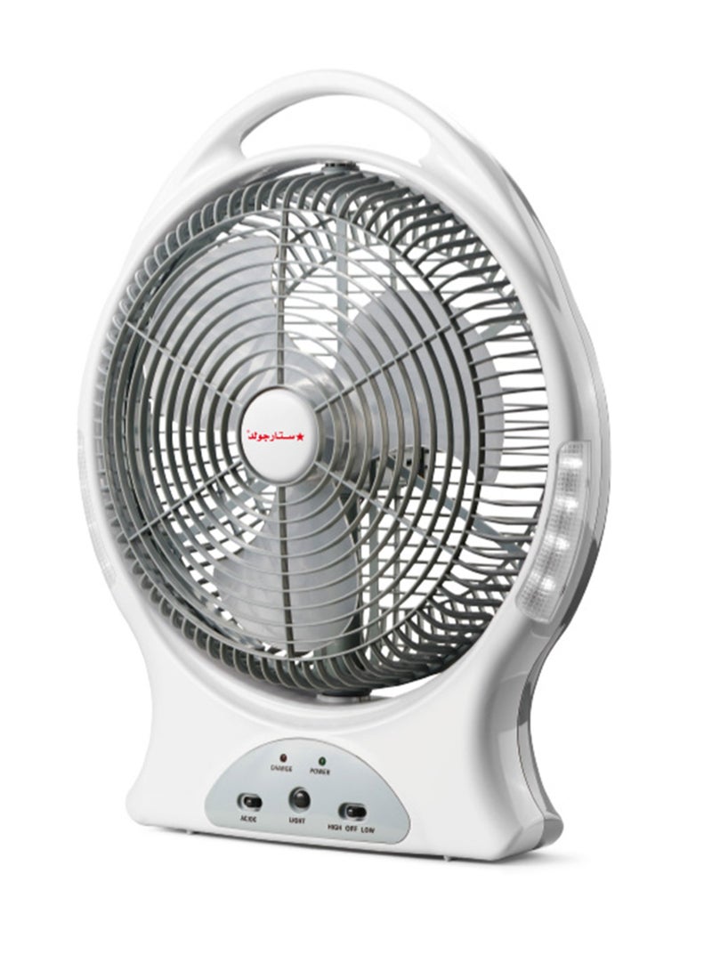 Stargold Rechargeable Fan 12 Inch AC/DC Oscillating Fan 22W With 8Pcs Super Bright LED Light - Image 1