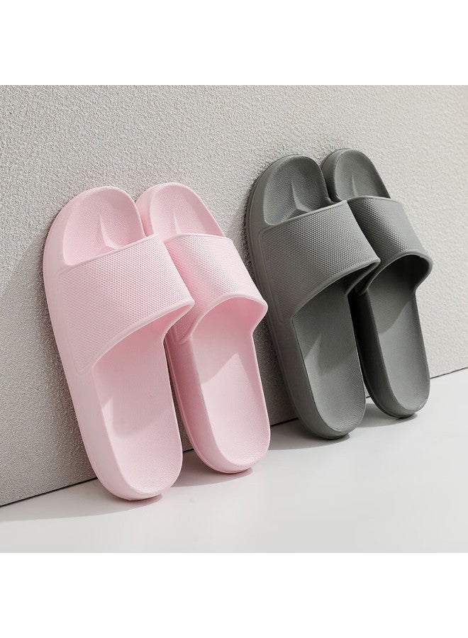Guoluofei Men's Summer Indoor Couple Home Non-slip Eva Soft Sole Shower Slippers Women Black Size 42-43 - Image 1